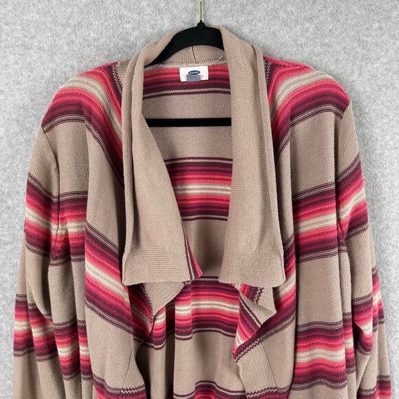 Old Navy Heavy Knit Cardigan Size XXL Brown Red Open Waterfall Casual Classic - Picture 4 of 10